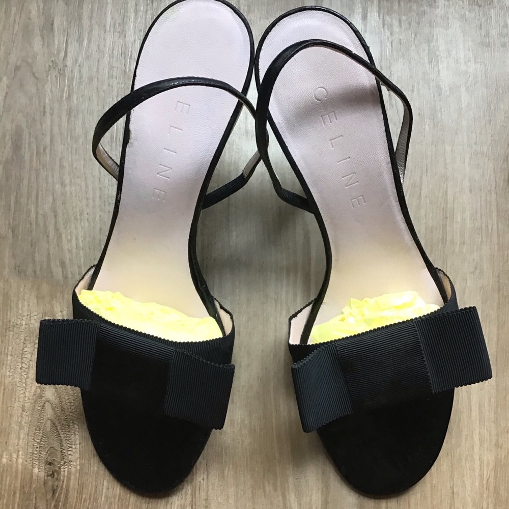 Vintage Celine Grosgrain Bow Heels